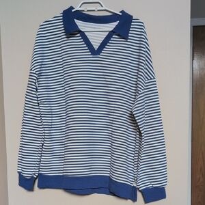 Striped Blue and White Men's Sweater